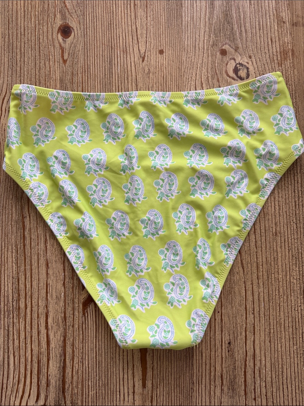 SZ Blockprints for Jcrew - Yellow Paisley High-Waist Swim Bottoms